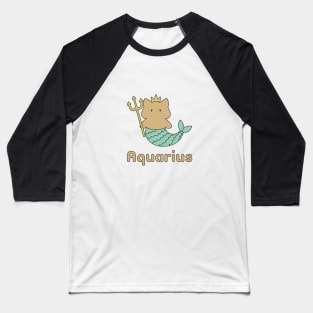 Aquarius Cat Zodiac Sign with Text Baseball T-Shirt